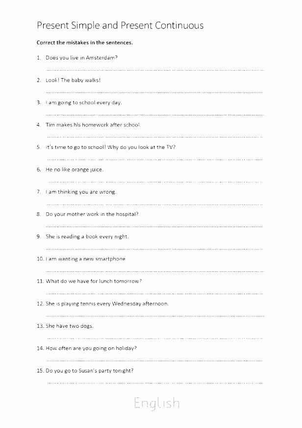 Capitalization Worksheet Middle School Free Sentence Correction Worksheets Capitalization Grade and