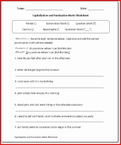 Capitalization Worksheets 4th Grade Pdf 4th Grade Punctuation Worksheets Free