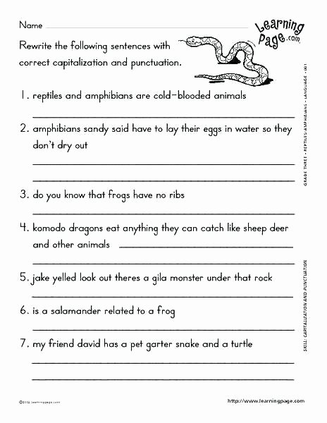 Capitalization Worksheets for 2nd Grade 5th Grade Capitalization Worksheets Grade Capitalization and