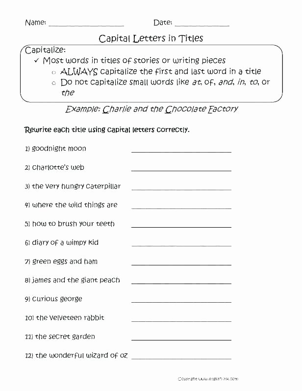 Capitalization Worksheets Grade 1 Free Printable Capitalization Worksheet Lesson Activity