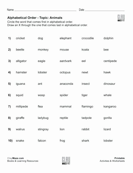 free grade and grade worksheets sorting alphabetical order animal words sorting objects worksheets first grade sorting worksheets for 1st grade