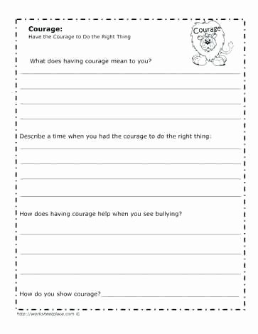 Character Traits Worksheet 2nd Grade Detention Activities Worksheets Have the Courage to Do Right
