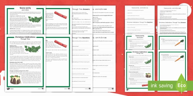 Christmas Comprehension Worksheets Christmas Celebrations Through Time Differentiated Reading