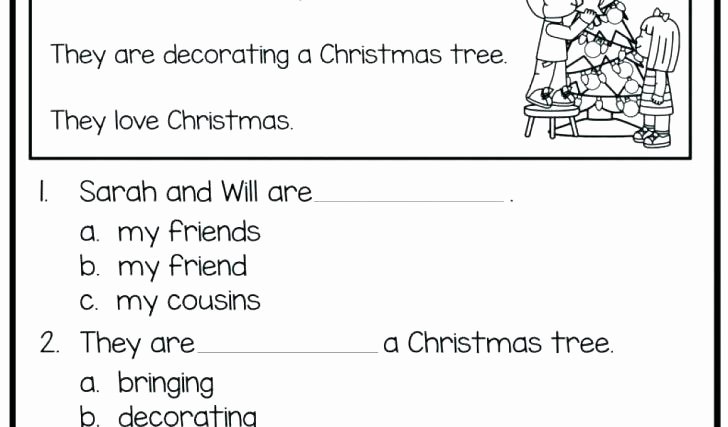 Christmas Fluency Passages Free Printable Vocabulary Worksheets for Kindergarten Medium