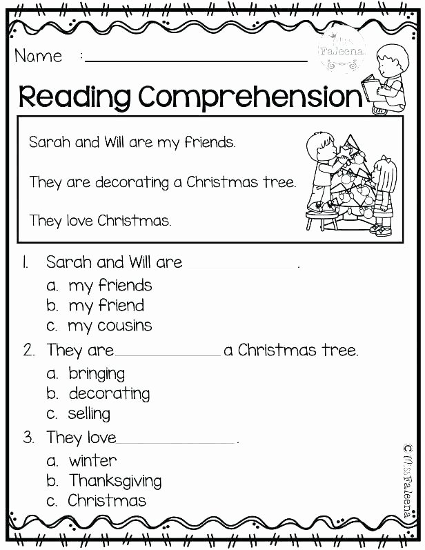 Christmas Reading Comprehension Worksheets Worksheet Reading Prehension Free Worksheets for Free