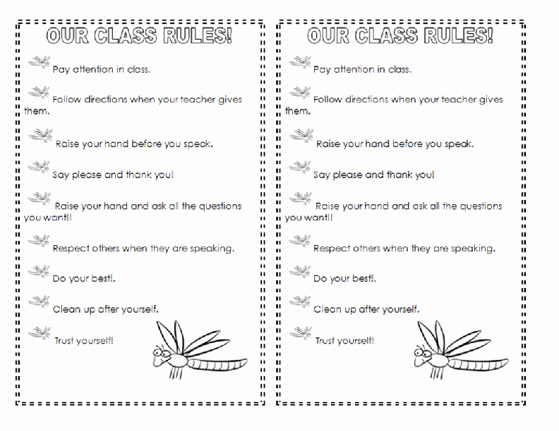 Classroom Rules Worksheet Class Rules Perfect for First Days Home School
