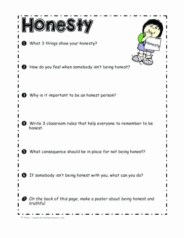 Classroom Rules Worksheet Honesty Worksheet Printable Worksheets for Grade Math