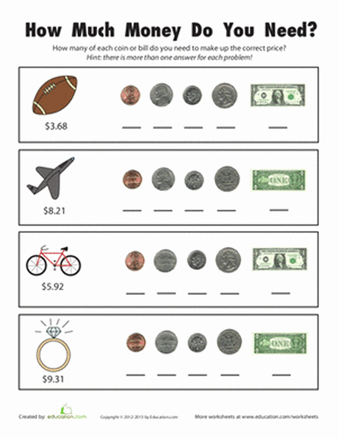 Coin Worksheets for 2nd Grade 18 2nd Grade Math Worksheet Coin Challenge What U0027s the
