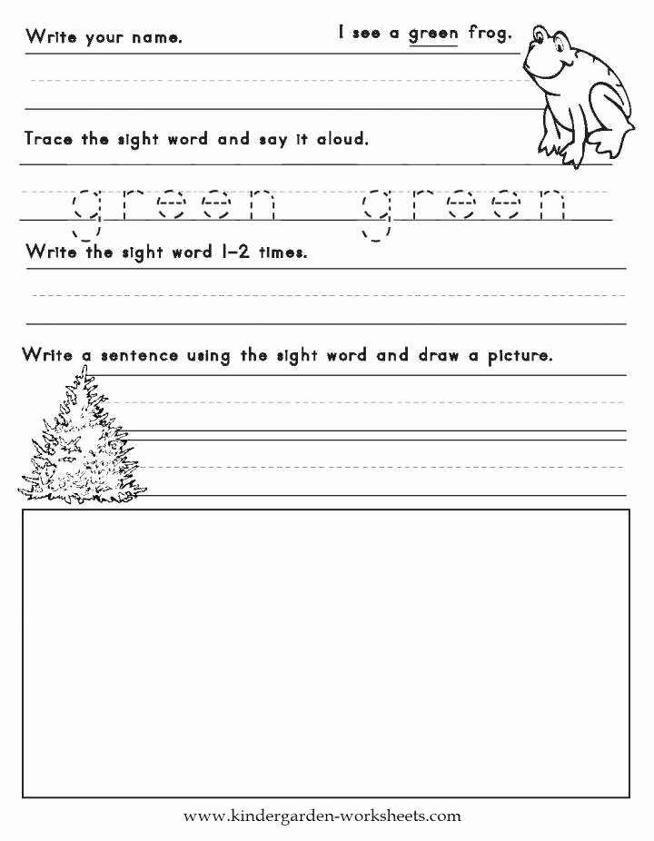 Color Word Worksheets for Kindergarten Free Color Word Worksheets