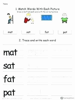 Color Word Worksheets for Kindergarten Word Family Worksheets Kindergarten at Connect Trace and