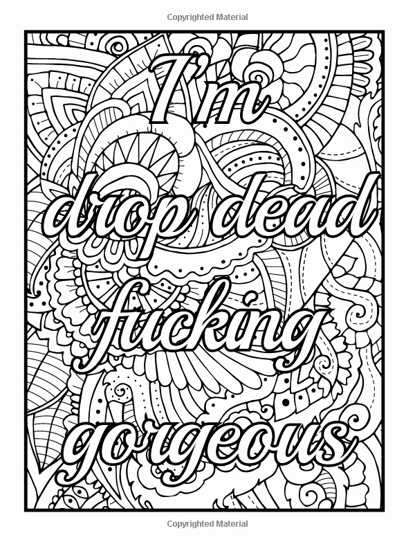 Color Words Coloring Pages Amazon Be F Cking Awesome and Color An Adult Coloring