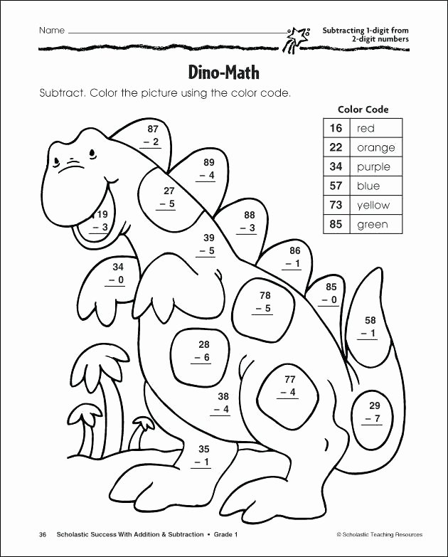 Coloring Math Worksheets 2nd Grade Addition and Subtraction Coloring Worksheets for 2nd Grade
