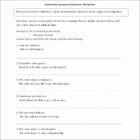 Combining Sentences Worksheet 3rd Grade Simple Sentences to Pound Sentences Worksheets Pound