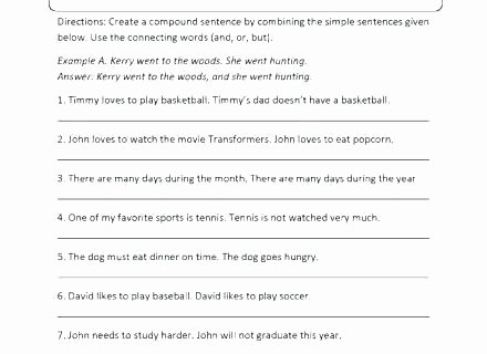 Combining Sentences Worksheet 5th Grade Simple Sentences to Pound Sentences Worksheets