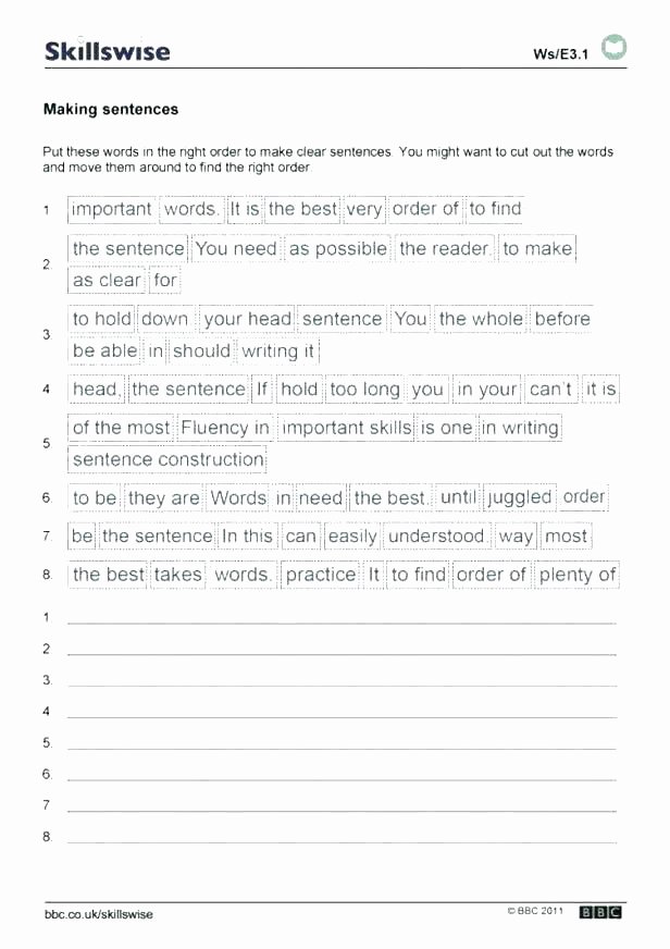 Combining Sentences Worksheets 5th Grade 5th Grade Sentence Structure Worksheets Passive Voice