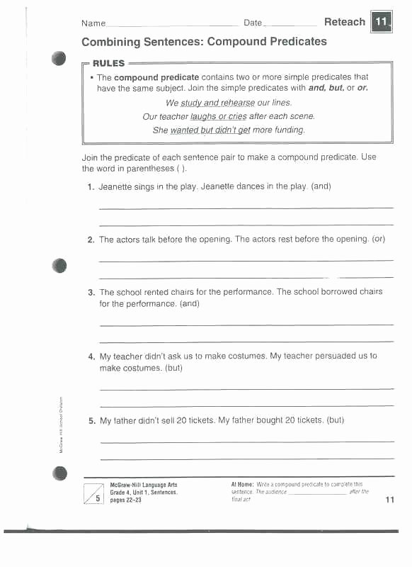 Combining Sentences Worksheets 5th Grade Grade Grammar Worksheets 6 1 Traits Series Conventions