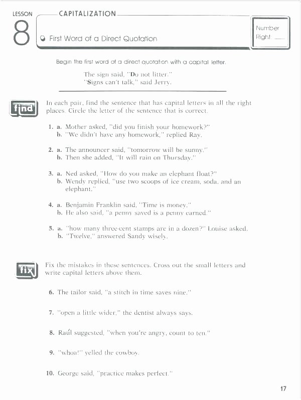 Comma Worksheet Middle School Pdf Punctuation Worksheets Grade 4 with Answers Pdf Quotation