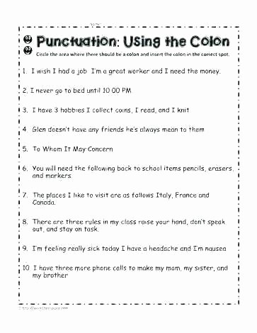 Comma Worksheets 2nd Grade Punctuation Worksheet Year 7 Activities Worksheets Free for