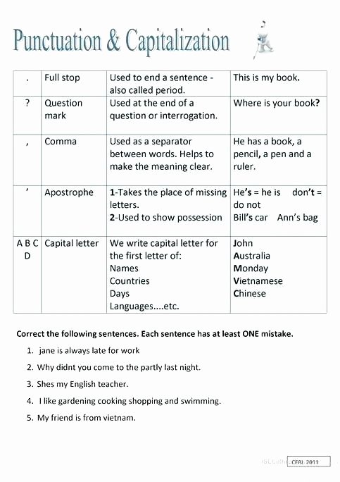 Comma Worksheets High School Pdf Free Punctuation Worksheets Ma Worksheet for Grade 1 5