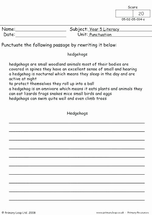 Comma Worksheets Middle School Punctuation Worksheets Grade 4 Grammar Free for 5 with