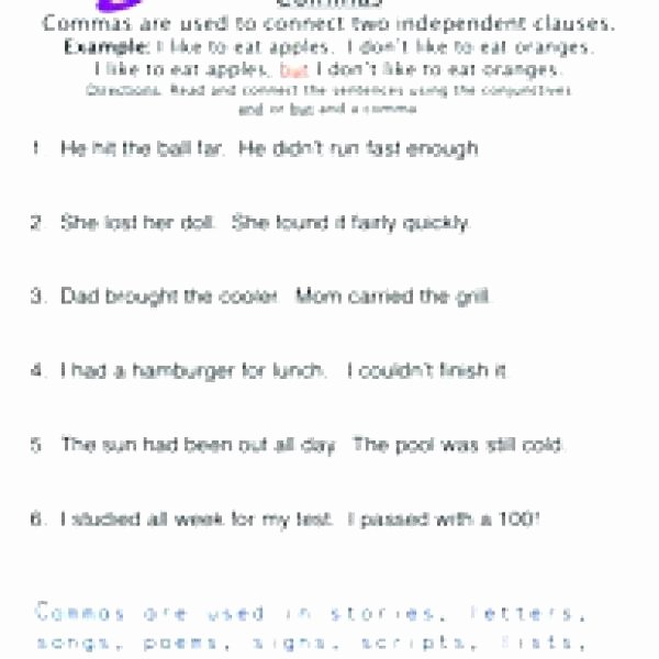 Commas Worksheet 3rd Grade Mas Worksheet Punctuation Worksheets Middle School Using