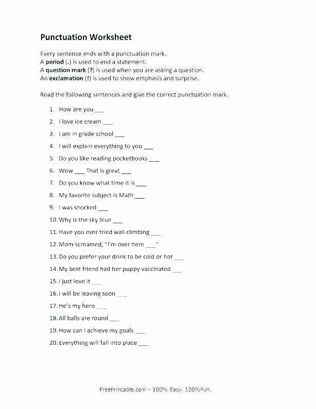 Commas Worksheet 5th Grade Free Worksheets Library Download and Print Punctuation