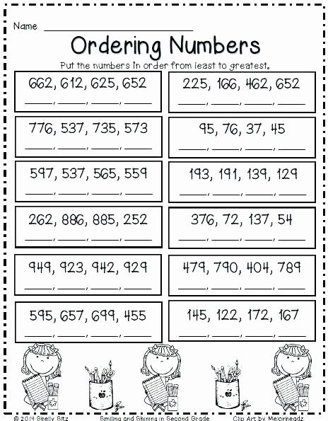 Comparing 2 Digit Numbers Worksheets ordering Numbers Worksheets Grade Pare and order