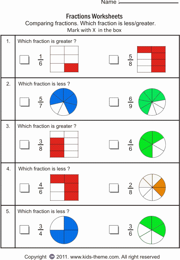 25 Comparing Fractions Worksheet 4th Grade Softball