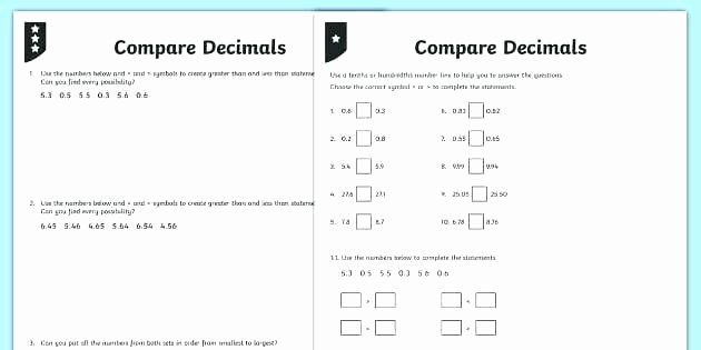 Comparing Numbers Worksheets 2nd Grade ordering Numbers Worksheets 5th Grade ordering Numbers Game