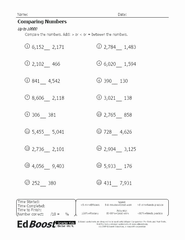 Comparing Quantities Worksheets Luxury ordering Numbers Worksheets 2nd Grade