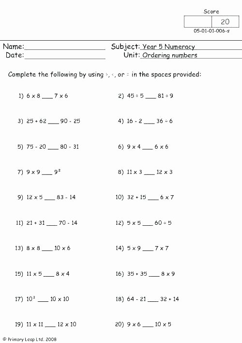 Comparing Quantities Worksheets Unique Place Value Of whole Numbers Worksheets