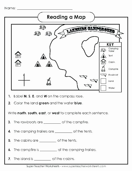 Compass Rose Worksheets Middle School Free Map Skills Worksheets Map Skills Ksheet Grade the Best