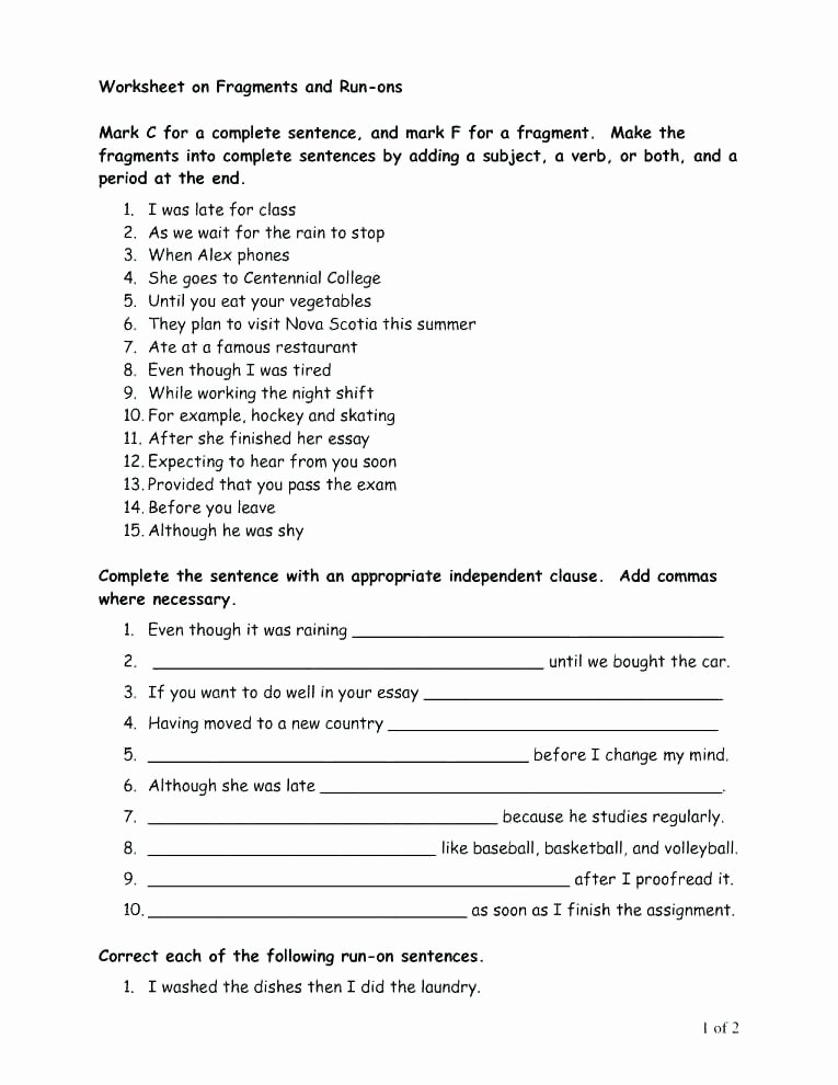 Complete and Incomplete Sentence Worksheets Free Run Sentence Worksheets Adding Periods to Sentences