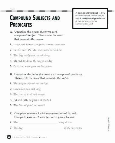 Complete Predicate Worksheets 3rd Grade Ccd Worksheets – Onlineoutlet