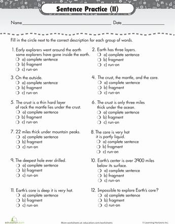 Complete Predicate Worksheets Identifying Sentences at the Beach Lessons