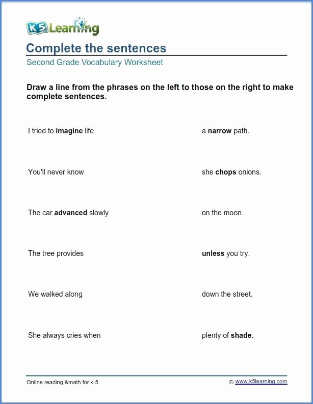 Complete Sentence Worksheets 4th Grade Second Grade Sentences Math – Findethub