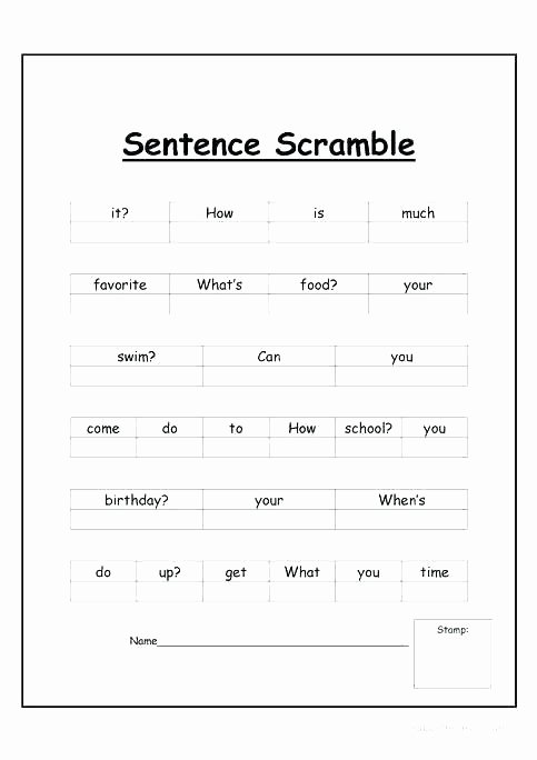 Complete Sentences Worksheet 1st Grade Scrambled Sentences Worksheets Grade 1