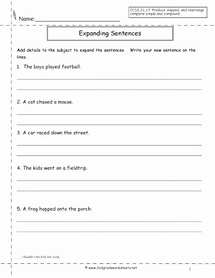 Complete Sentences Worksheet 1st Grade Writing Sentences Worksheets Middle School How to Write A