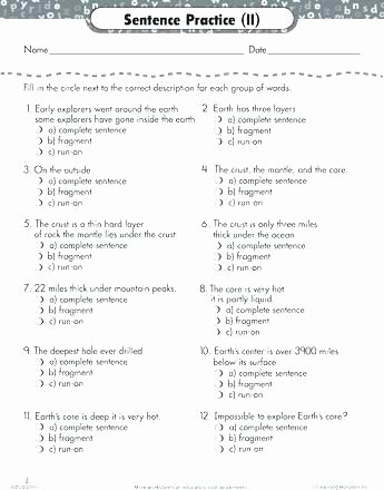 Complete Sentences Worksheet 4th Grade Sentence Bining Practice Worksheets