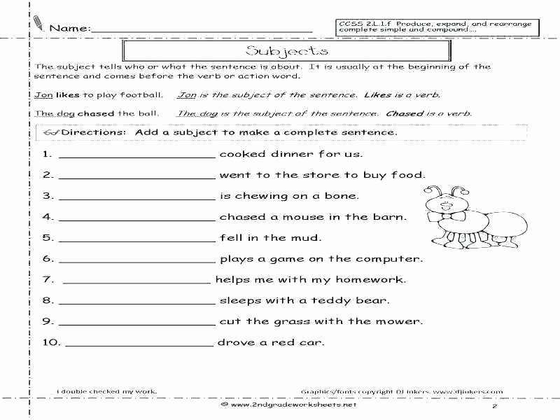 Complete Sentences Worksheet 4th Grade Types Of Sentences Worksheets Pdf