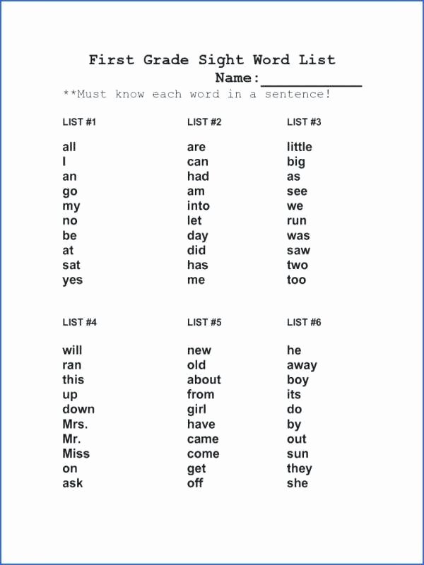 Complete Sentences Worksheets 1st Grade 1st Grade Site Words Worksheets
