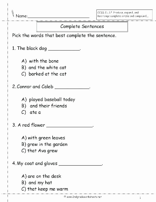 Complete Sentences Worksheets 2nd Grade Pound Sentences Worksheets 5th Grade
