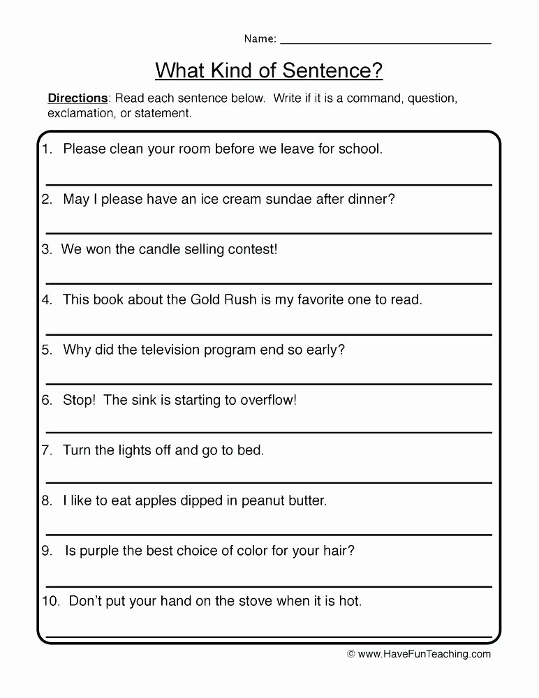 Complete Sentences Worksheets 4th Grade 4th Grade Writing Worksheets