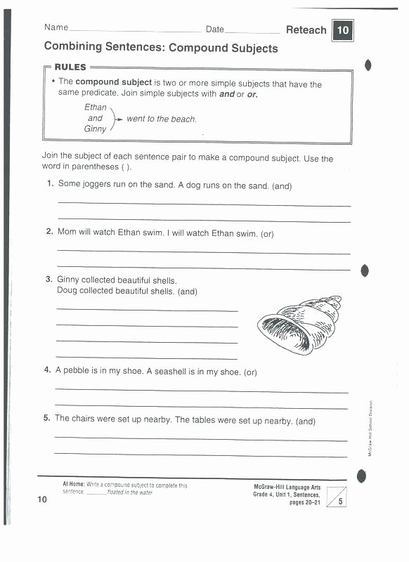 Complete Sentences Worksheets 4th Grade Bining Sentences 4th Grade Worksheets