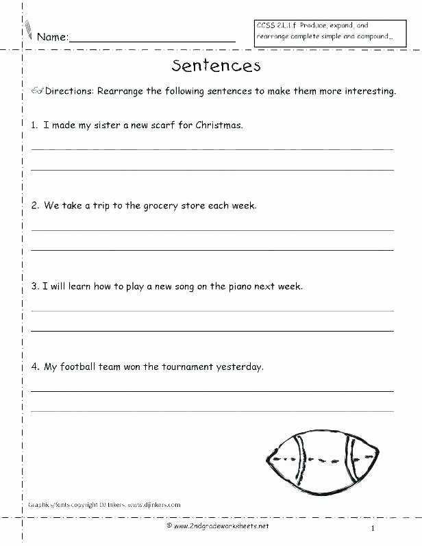 Complete Sentences Worksheets 4th Grade Grade Grammar Worksheets Sentence Second Sentences Kinds 4
