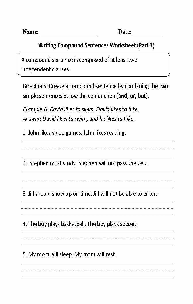 Complex Sentence Worksheets 3rd Grade Number Sentence Worksheets