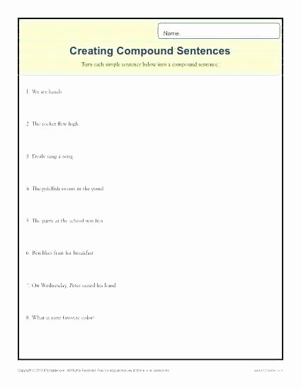 Complex Sentence Worksheets 3rd Grade Simple Sentences and Pound Sentences Worksheets