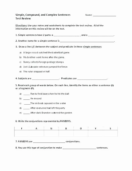 Complex Sentence Worksheets 3rd Grade Types Sentences Worksheets 3rd Grade Pound Plex and