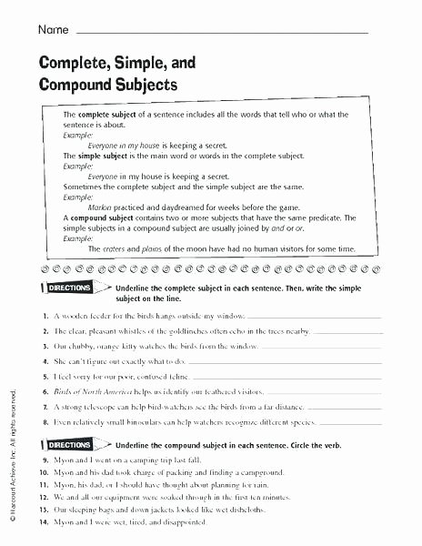 Complex Sentence Worksheets 4th Grade Number Sentence Worksheets 4th Grade