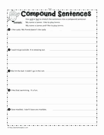 Complex Sentence Worksheets 4th Grade Writing Sentences Worksheets Grade 4th Correcting Types